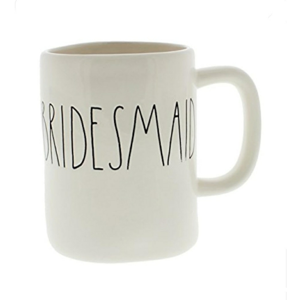White Lg Rae Dunn BRIDESMAID Mug
